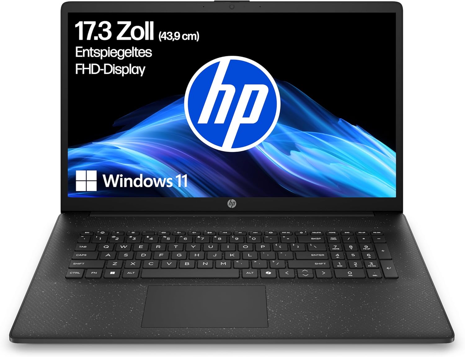 Thumbnail 6 de HP Laptop mit 17,3" FHD-Display, Ryzen 5 7520U, 8 GB DDR5, 512 GB SSD und Windows 11 (QWERTZ) – Schwarz inkl. 25 GB Dropbox