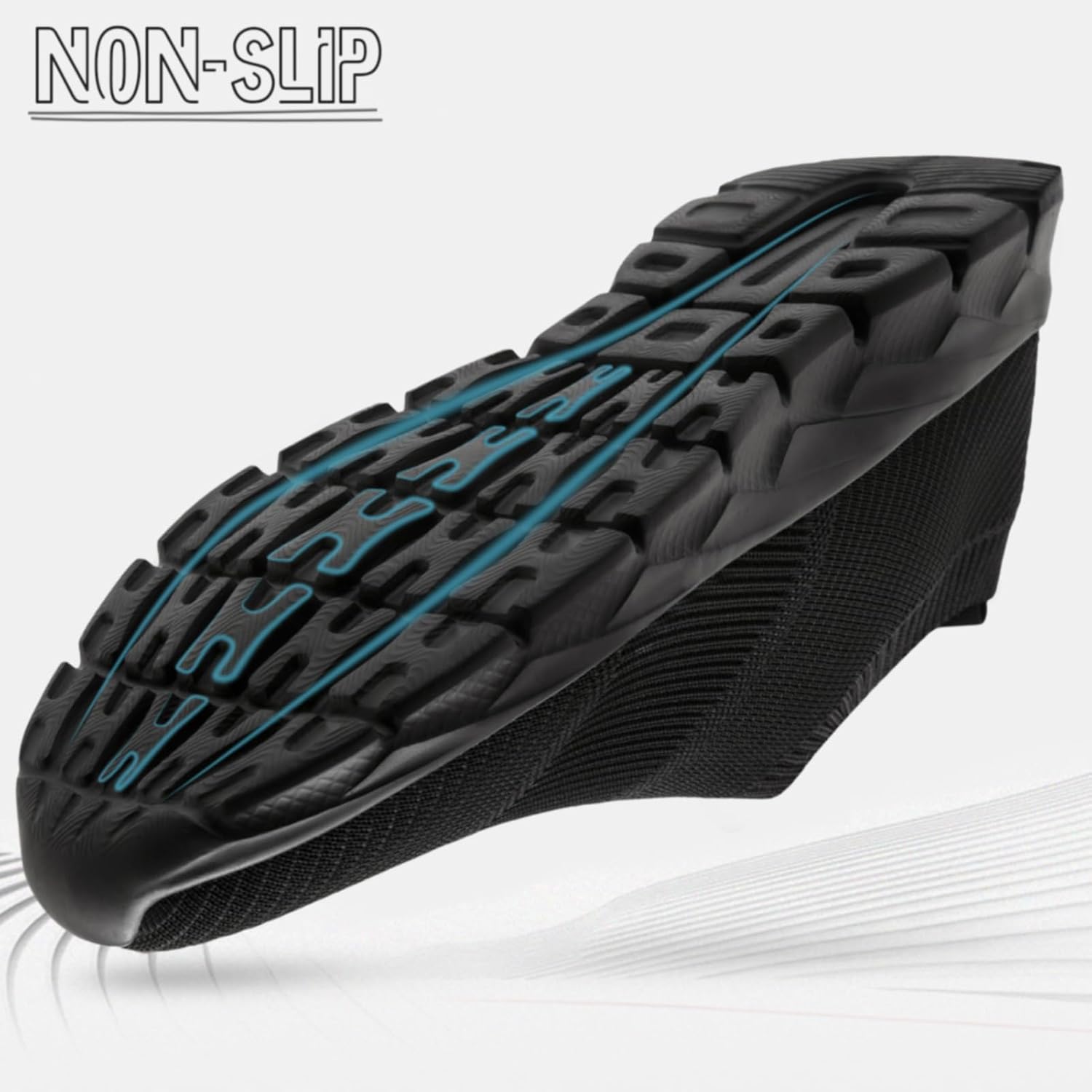 Thumbnail 6 de Basket Homme Chaussure de Marche Sans Lacets - Sneakers Running Noires Respirantes et Antidérapantes