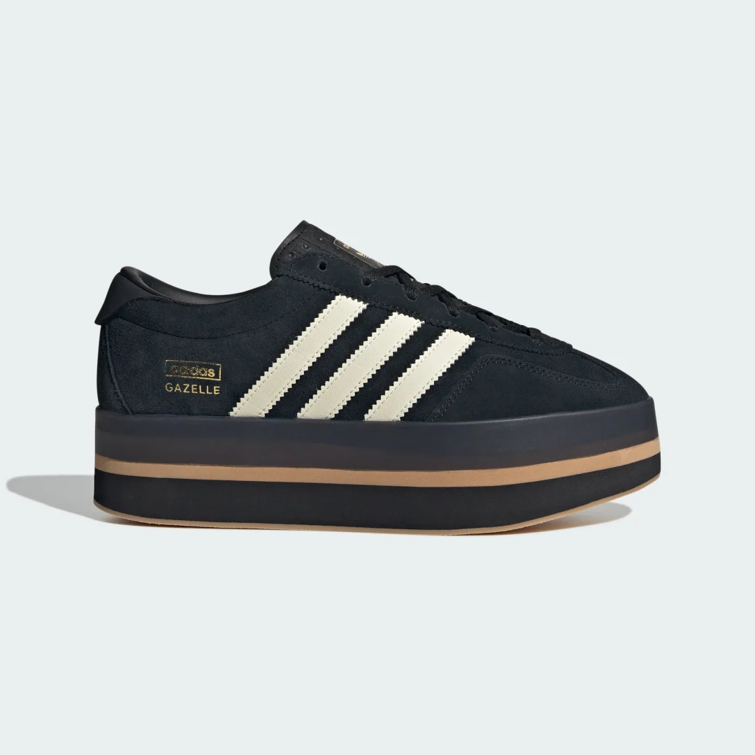 Detalle de Zapatilla Gazelle Stack de Adidas – negro, estilo clásico con enfoque urbano