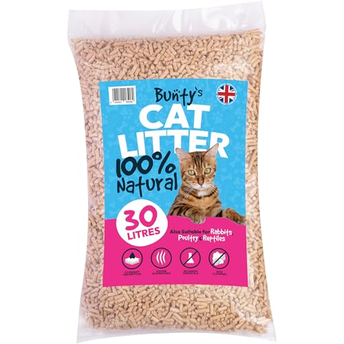 Detalle de Bunty Cat Litter, 30L: Wood Pellets for Odour Control and Ultra-Absorbency
