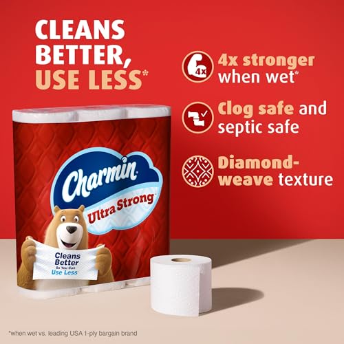 Detalle 2 de Charmin Ultra Strong Toilet Paper, 6 Mega Rolls (24 Regular Rolls) - 2-Ply, Diamond Texture