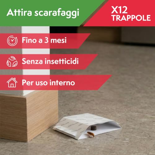 Detalle 2 de Pattler Trappole Scarafaggi da Interno – 12 Pezzi, senza veleno