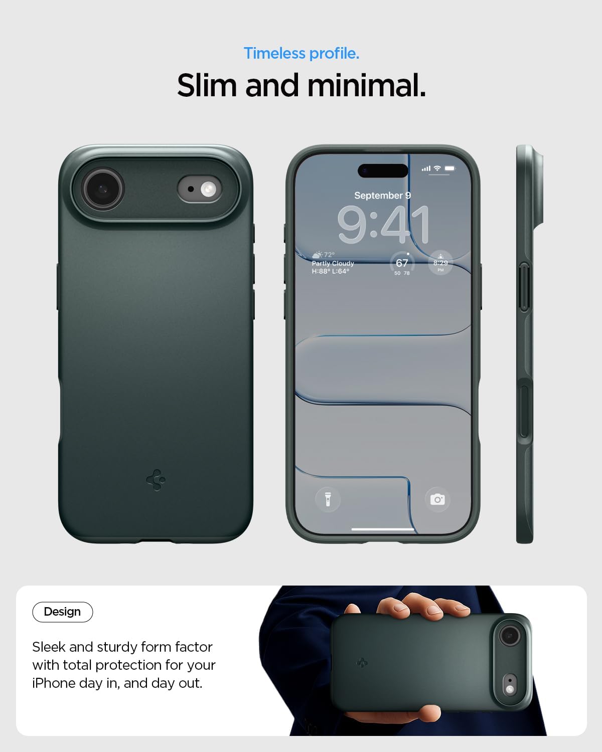 Thumbnail 3 de Spigen Thin Fit MagFit pour iPhone Air — coque ultra fine TPU avec protection anti-chute et compatibilité MagSafe, vert