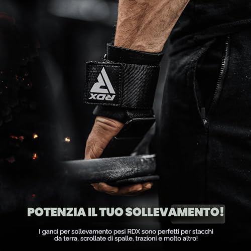 Thumbnail 7 de RDX Fitness Palestra Gancio Cinghie Sollevamento Pesi: Ganci Polso con Supporto Neoprene e Cinghia Regolabile