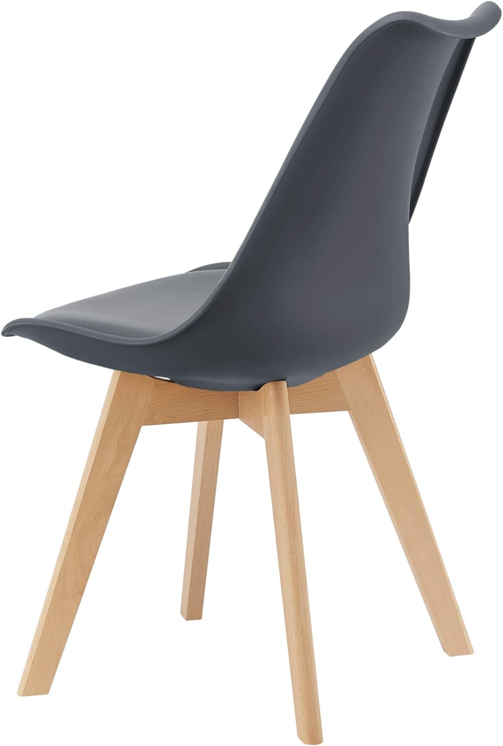 Thumbnail 5 de Set 2 Sedie con Gambe in Faggio e Scocca in Similpelle — Design Ergonomico, Grigio