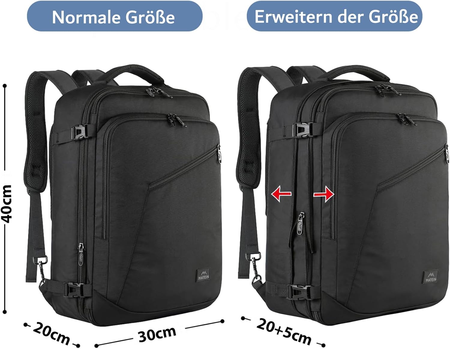 Thumbnail 2 de MATEIN Ryanair Handgepäck Rucksack 24L erweiterbar