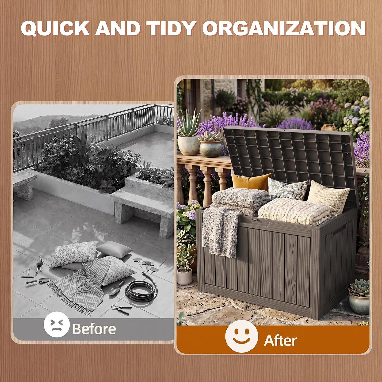 Thumbnail 3 de EFU A122A Outdoor Storage Box, Waterproof Gray Resin with Lockable Design