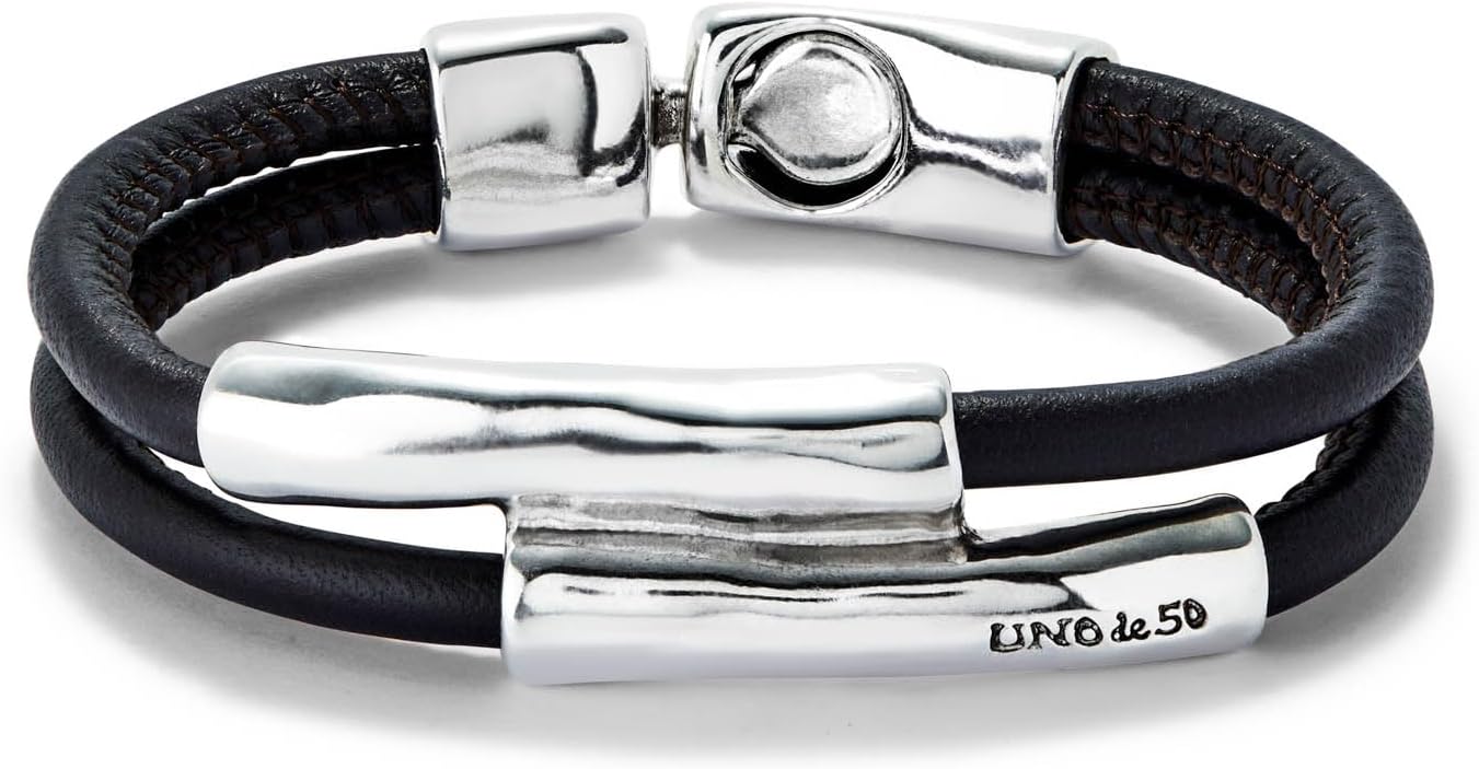 Detalle de Bracelet Uno de 50 - Collection Natural Being pour femme, argent sterling 925, taille XXL, fabrication espagnole