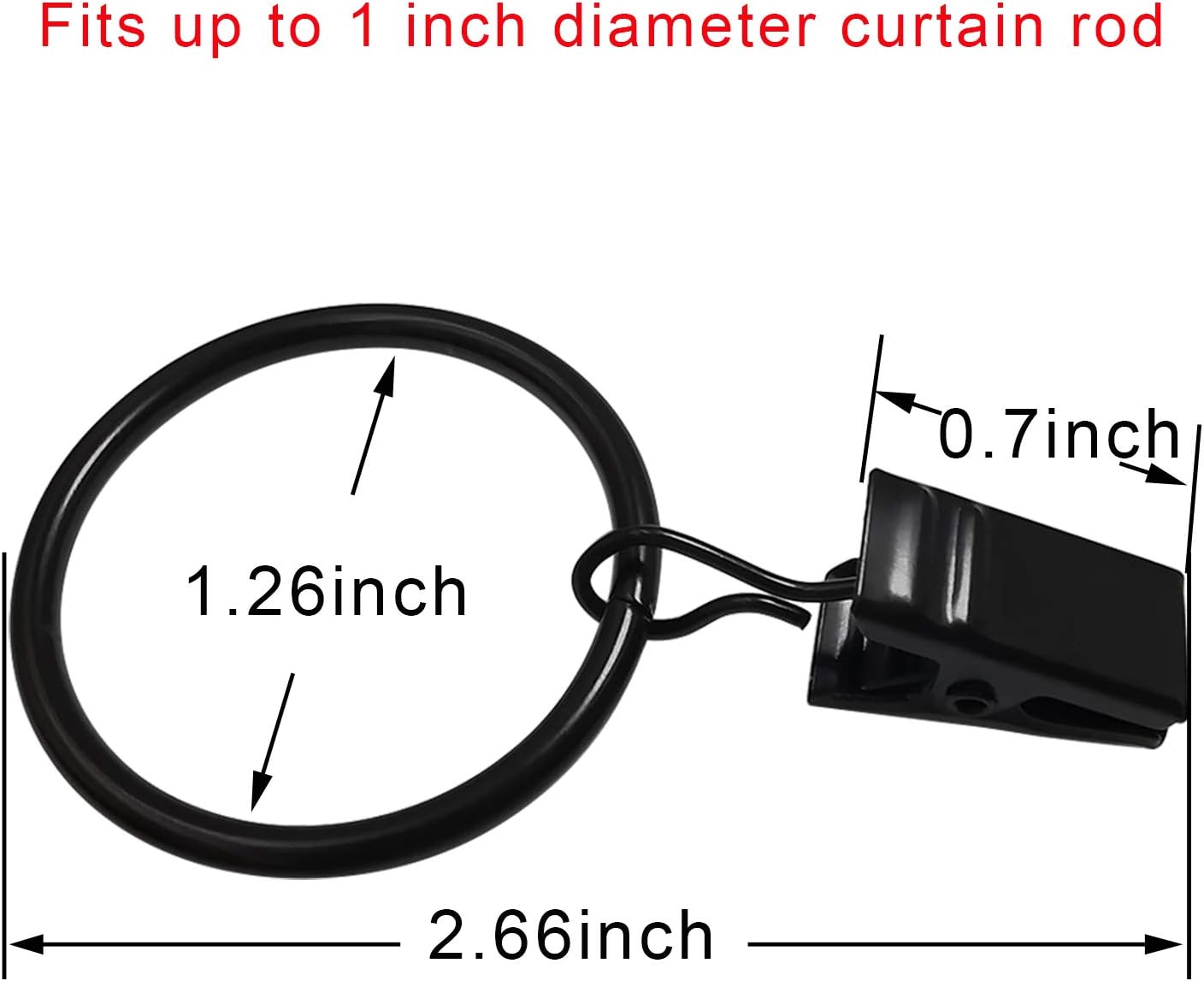 Thumbnail 1 de AMZSEVEN 40-Pack Curtain Rings