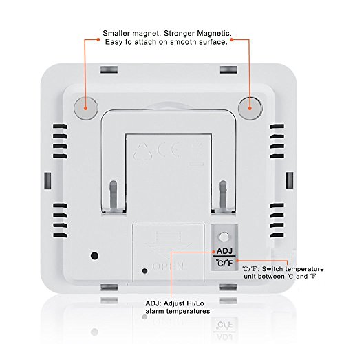 Detalle de Gellvann Digital Freezer/Fridge Thermometer with Magnet and Stander – LED Alarm Indicator