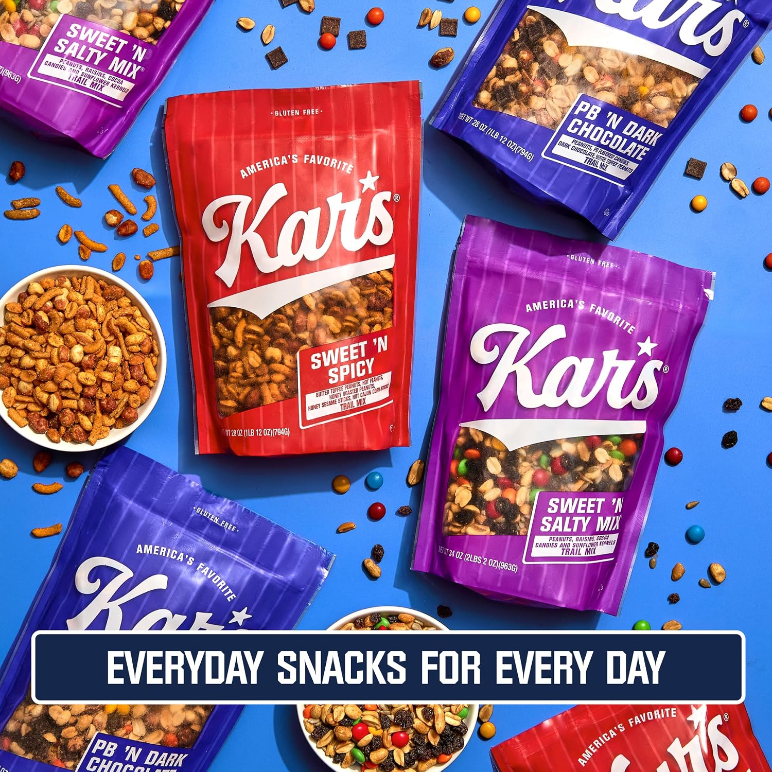 Detalle 1 de Kar’s Nuts Roasted & Salted Peanuts, 7 oz Grab-and-Go Bags, 12-Pack
