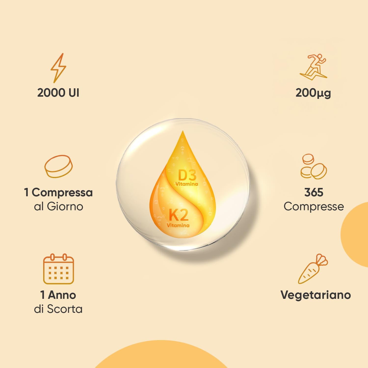 Thumbnail 3 de Vitamina D3 + K2 WeightWorld: 1 compressa al giorno, 365 compresse, 2000 UI D3 e MK-7 200 μg per un anno di supporto osseo