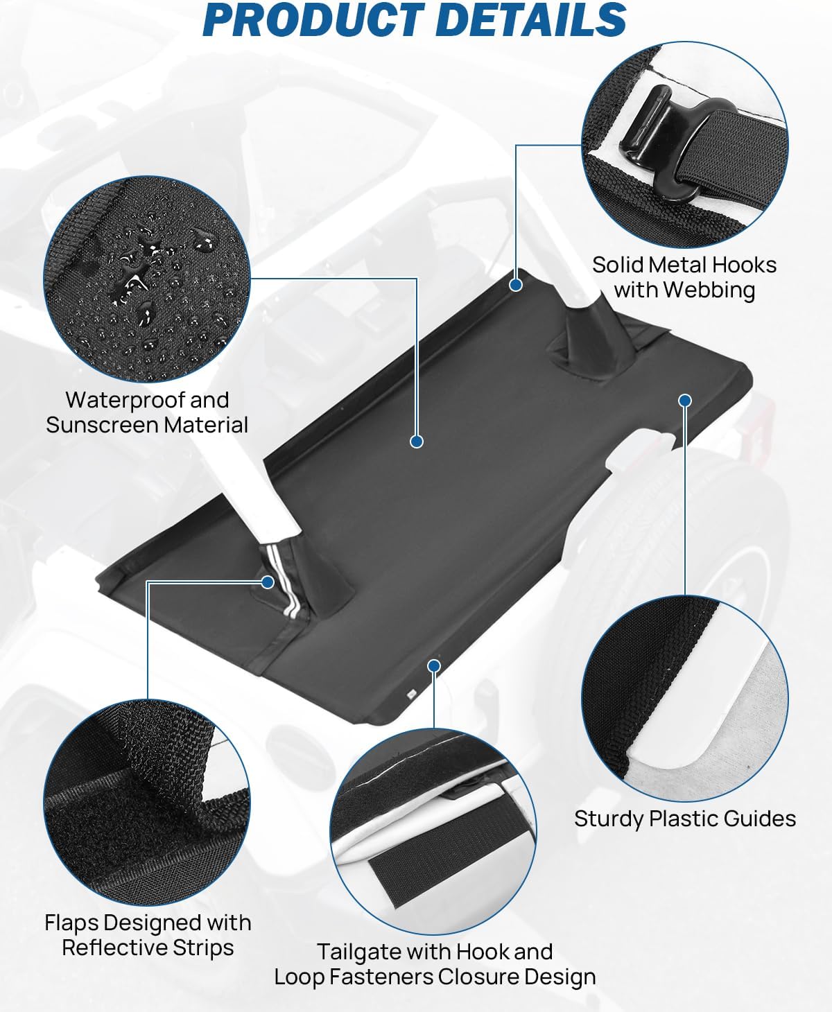 Thumbnail 3 de JOYTUTUS Tonneau Cover for Wrangler JL 4-Door (2018-2026): Waterproof Trunk & Tailgate Protection