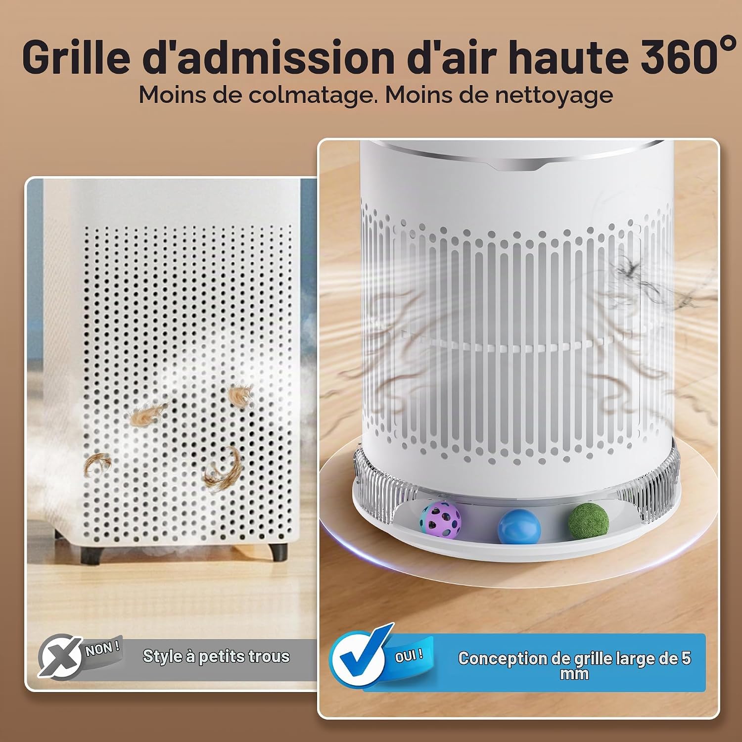 Thumbnail 3 de SureAire AP-D1-SP201-B luchtreiniger voor katten met H13 HEPA-filter en speelbal