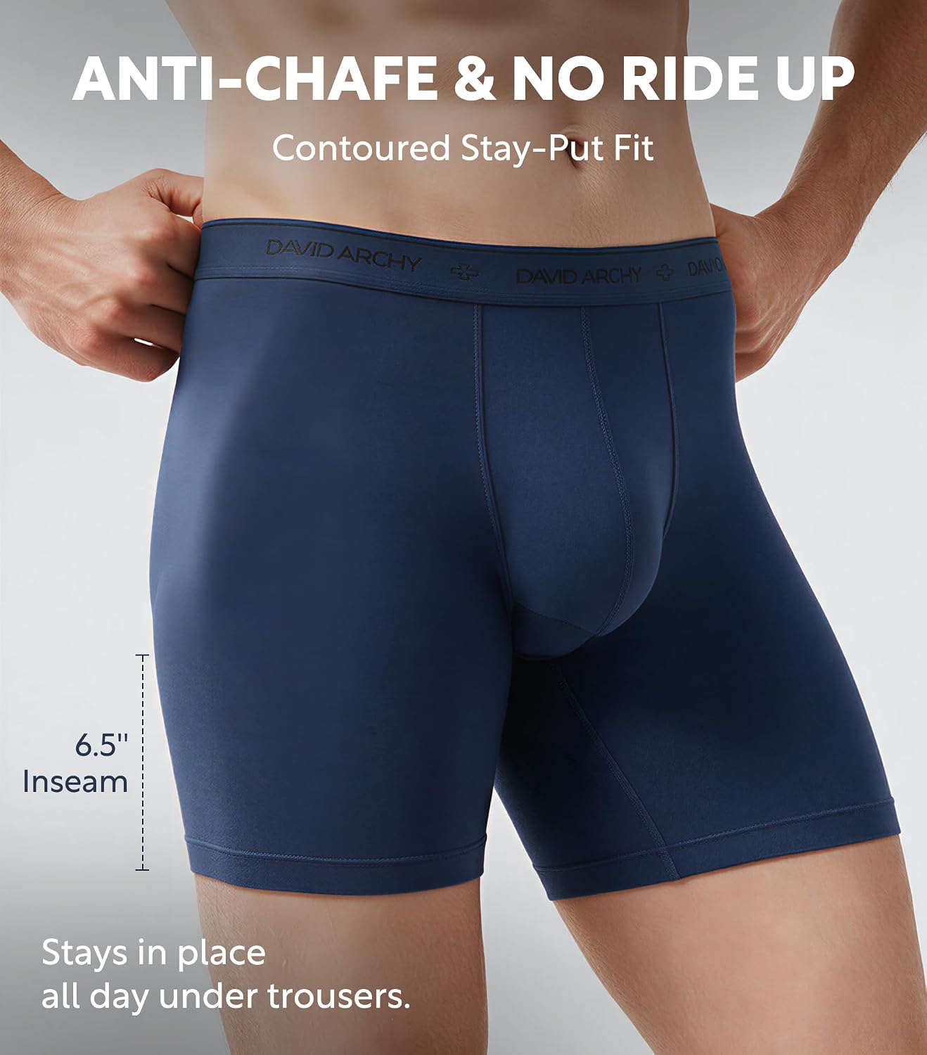 Thumbnail 4 de David Archy Men's Modal Boxer Briefs & Trunks with Dual Pouch Support