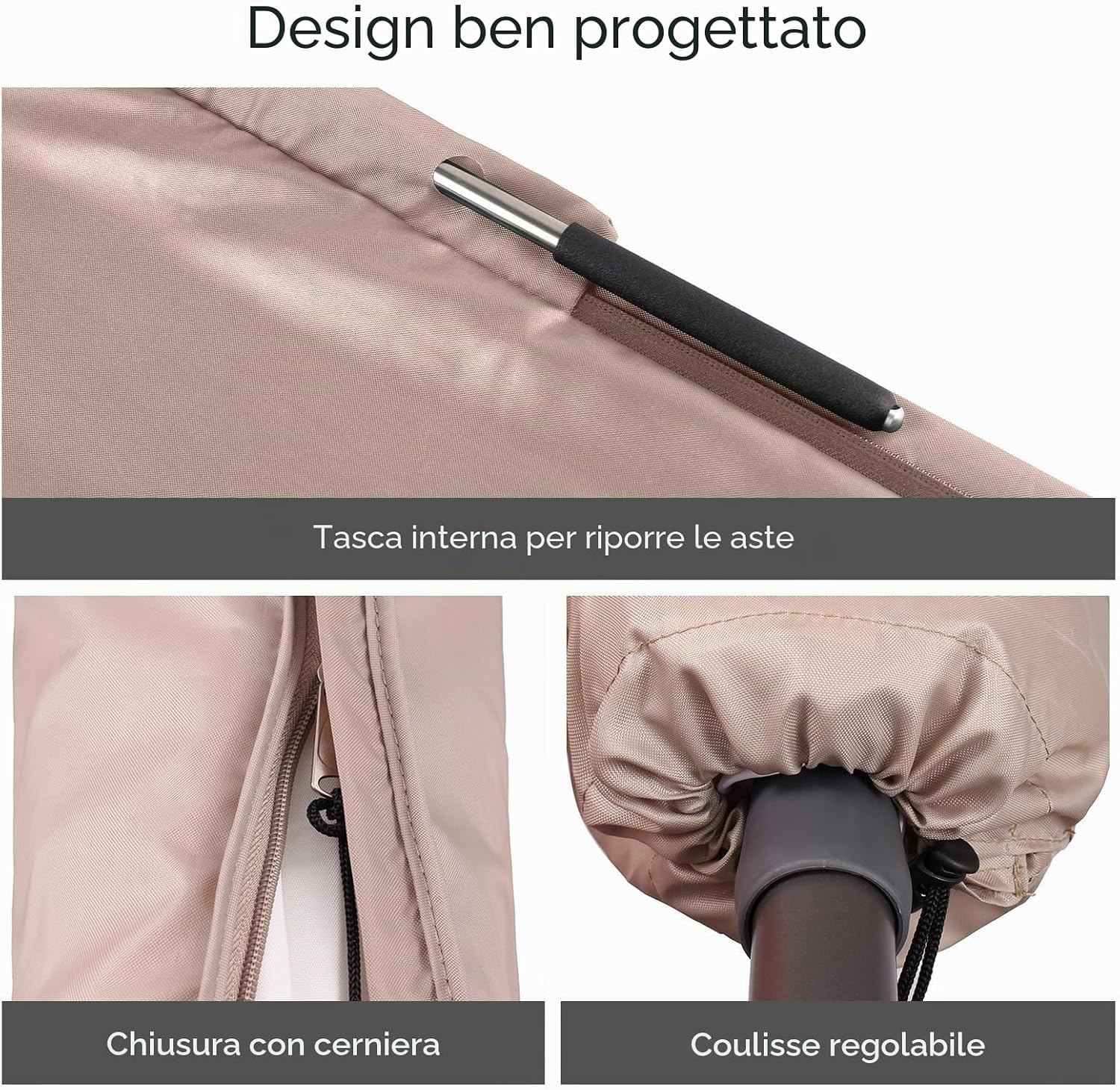 Thumbnail 5 de Sekey Custodia per Ombrello con Manico e Copertura per Ombrello da Giardino Ø 350 cm / 200x300 cm – Poliestere 100% Impermeabile