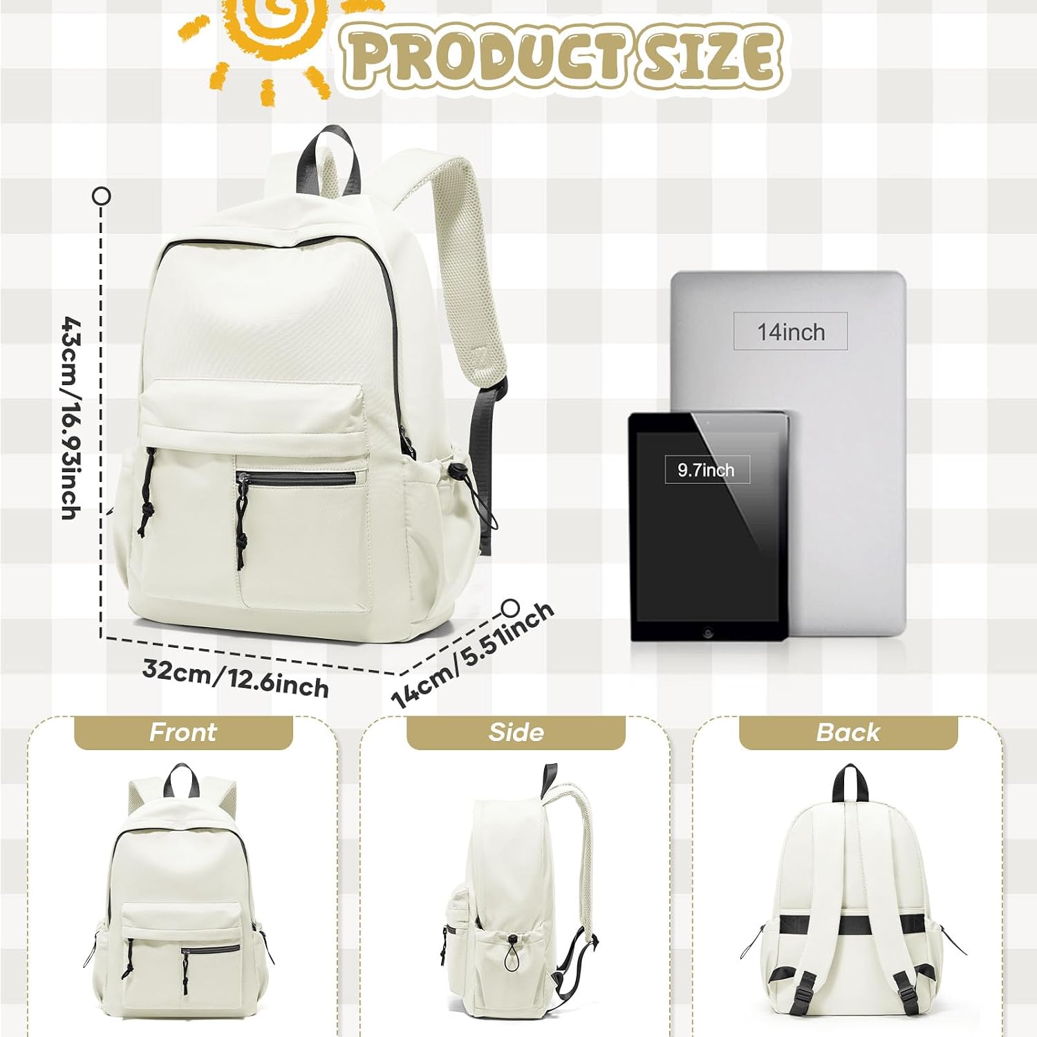 Detalle 2 de WEPLAN School Backpack 19L for 14in laptop