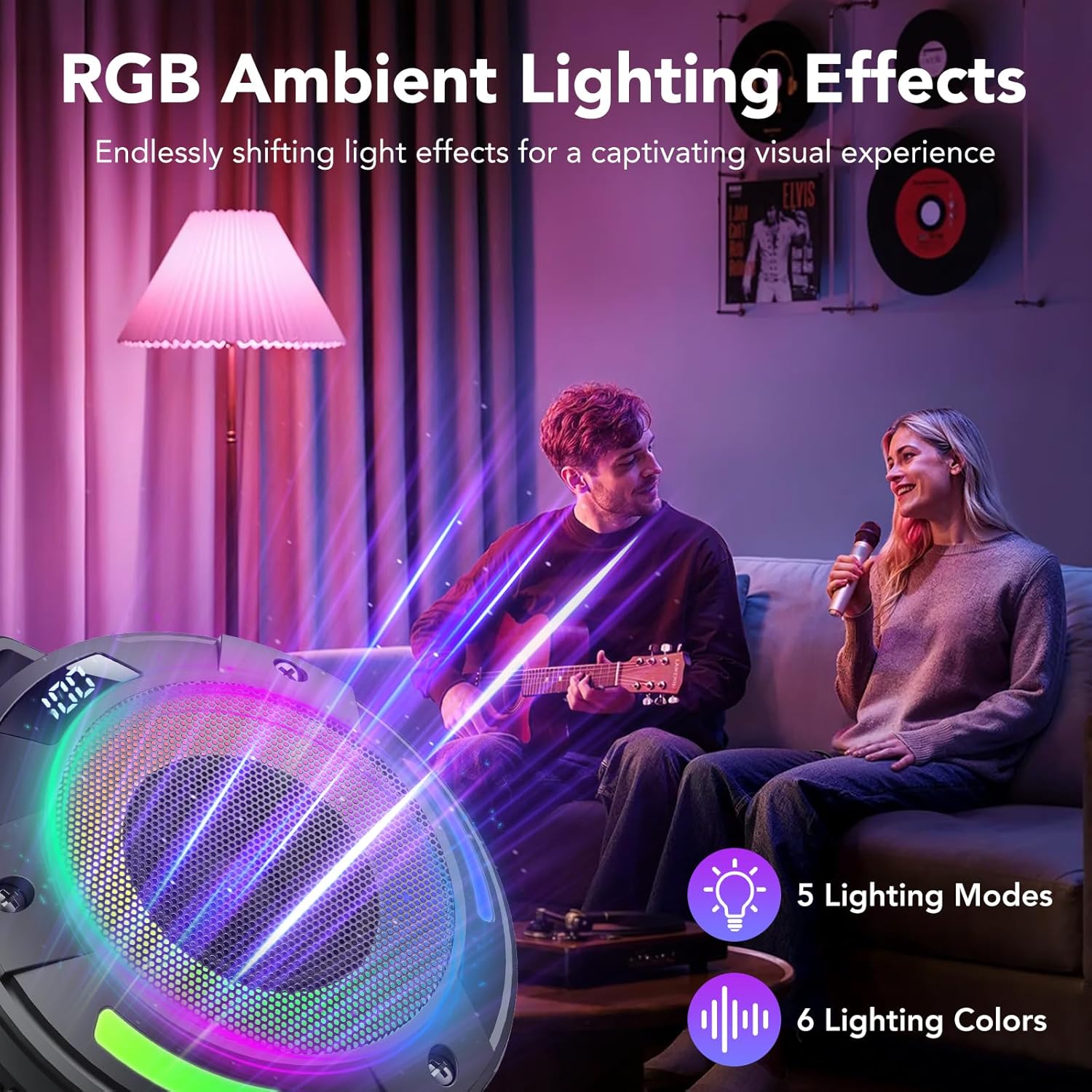 Thumbnail 6 de Tragbarer Mini Bluetooth Lautsprecher mit LED-Licht, IP68 & Schwimmfunktion – Musikbox für Dusche, Wandern & Reisen