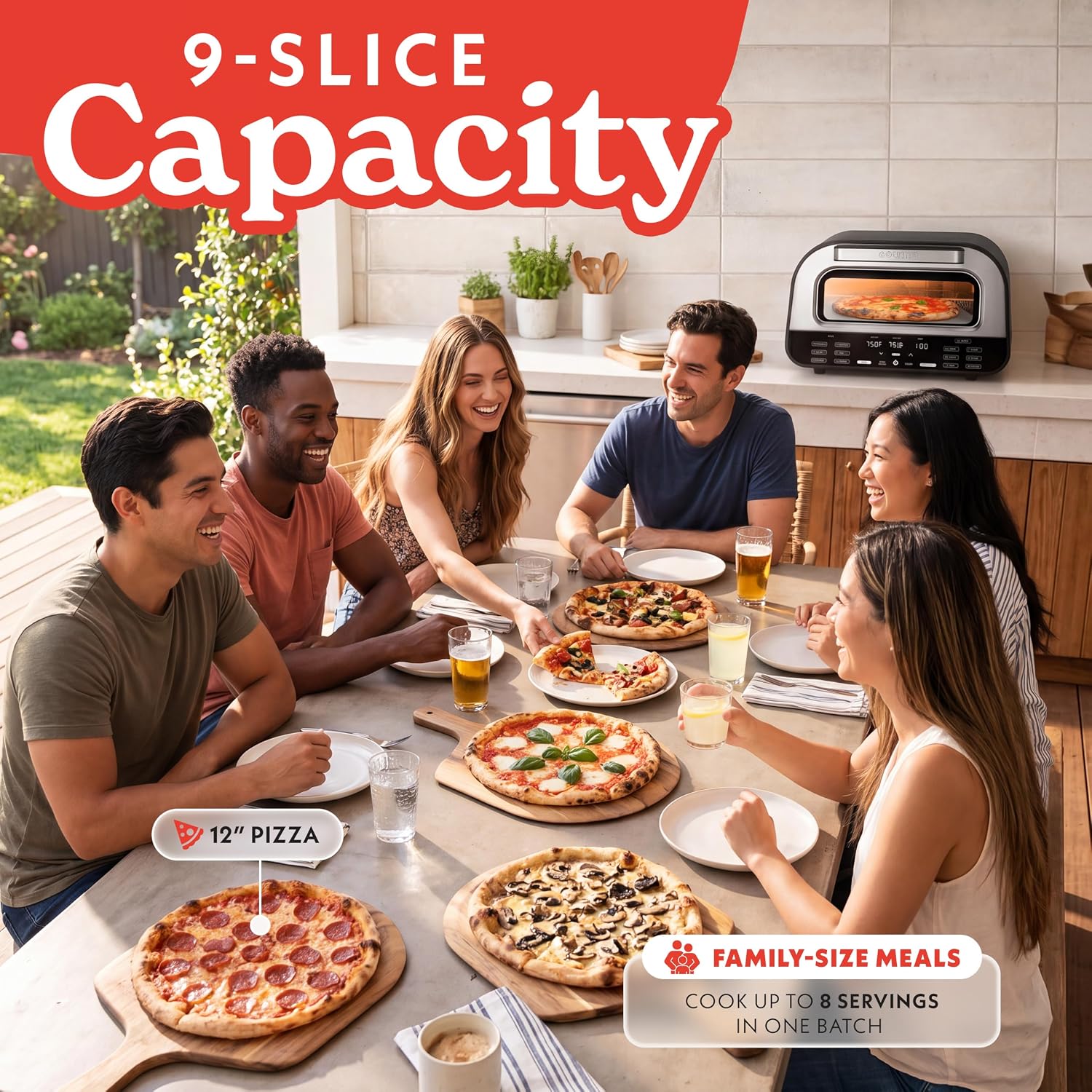 Thumbnail 5 de Gourmia Indoor Pizza Oven Air Fryer Toaster 1800W