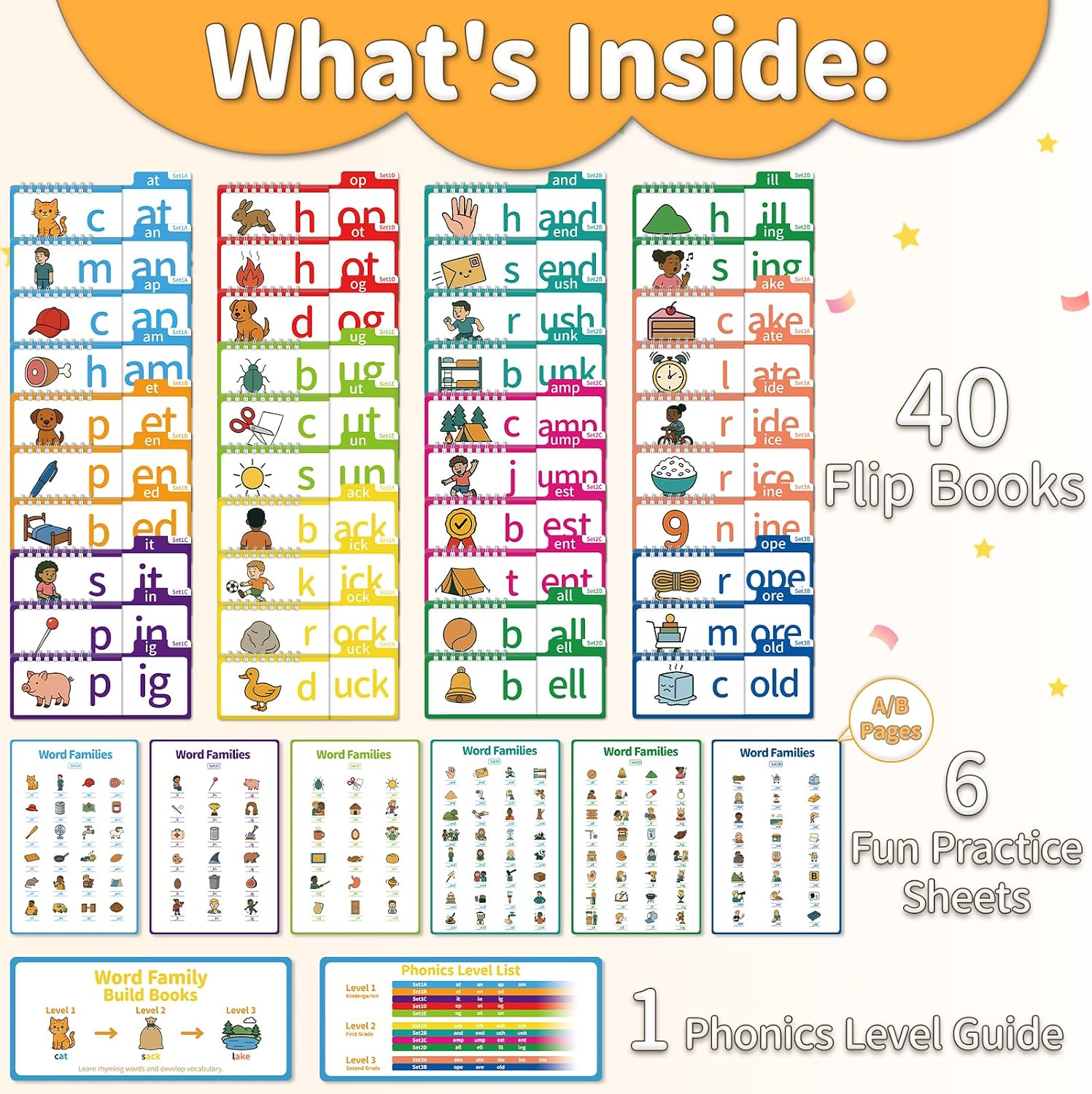 Thumbnail 4 de Phonics Flash Cards & 40 Read & Rhyme Flip Books for Early Literacy