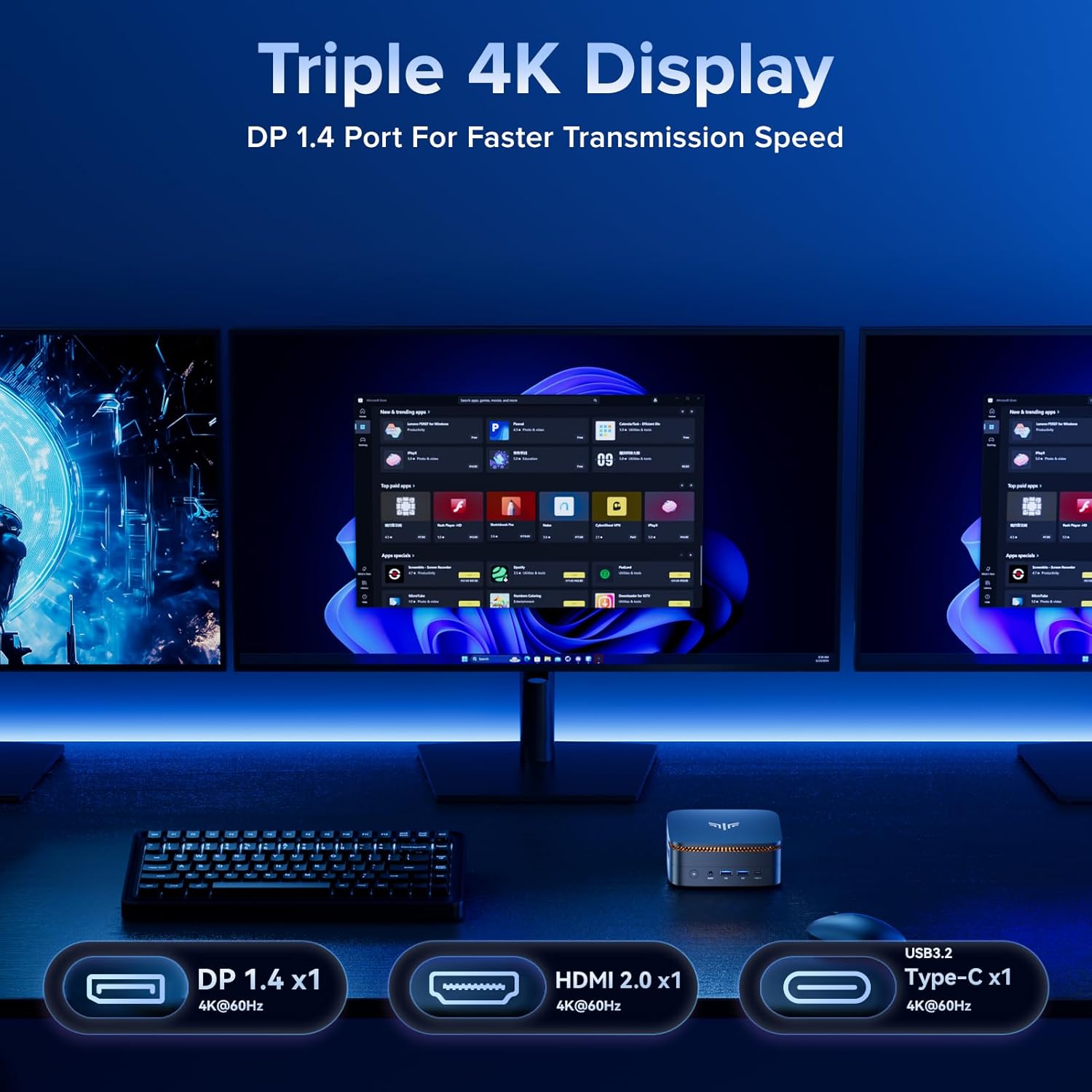 Thumbnail 3 de NiPoGi Pinova P1 Mini PC with AMD Ryzen 4300U – Compact Power for Home Office and Entertainment