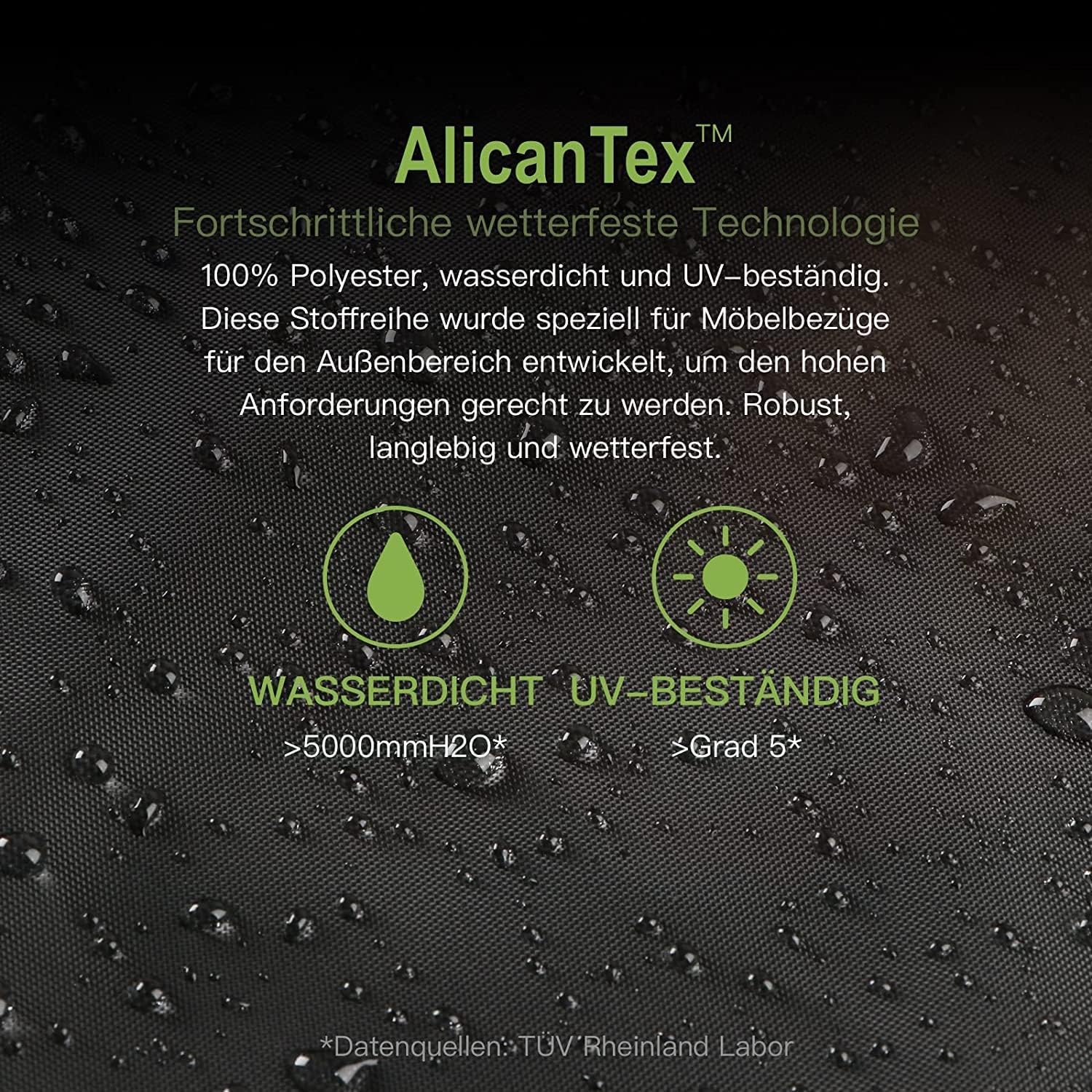Detalle 2 de AWNIC S220-3D tuinbankhoes voor 3-zits loungebank, waterdicht en uv-bestendig