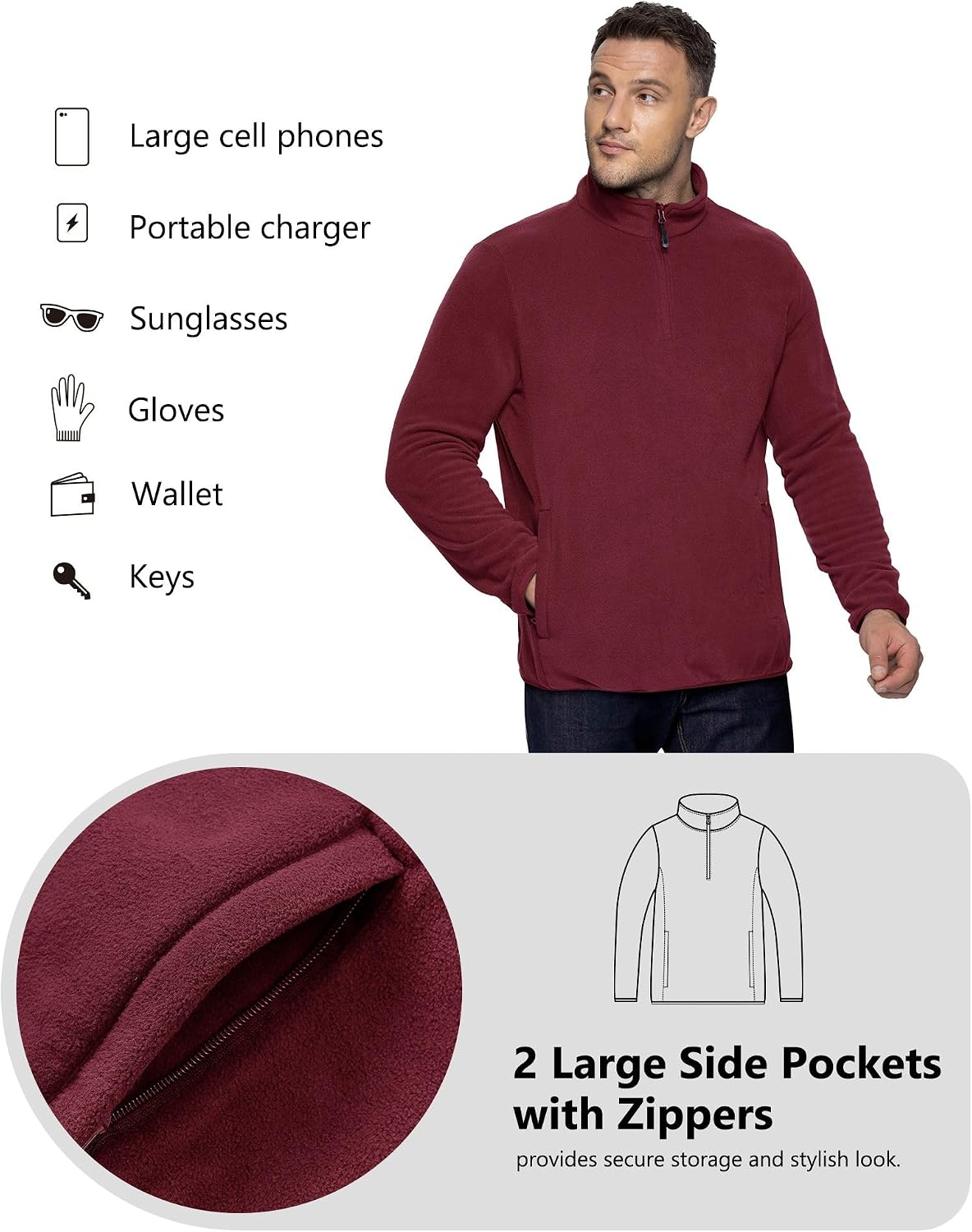 Detalle 1 de 33,000ft fleece half zip jacket