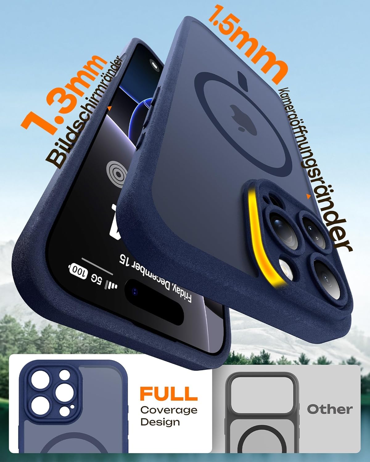Thumbnail 5 de TOCOL Hülle für iPhone 16 Pro Max 6,9 Zoll mit MagSafe – transluzente Rückseite, Kameraschutz und stoßfeste Schale, Blau