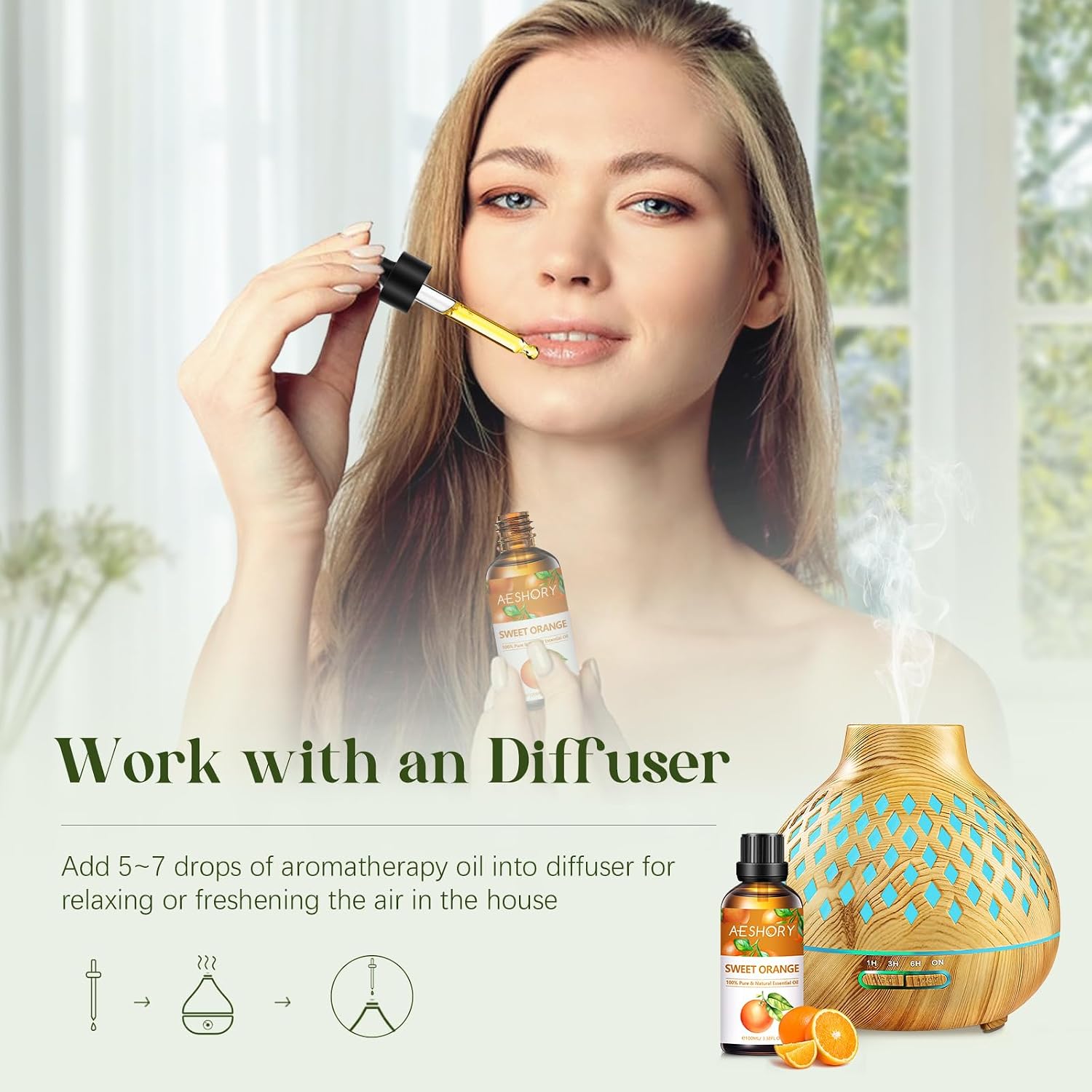 Thumbnail 4 de AESHORY Sweet Orange Essential Oil 100ml