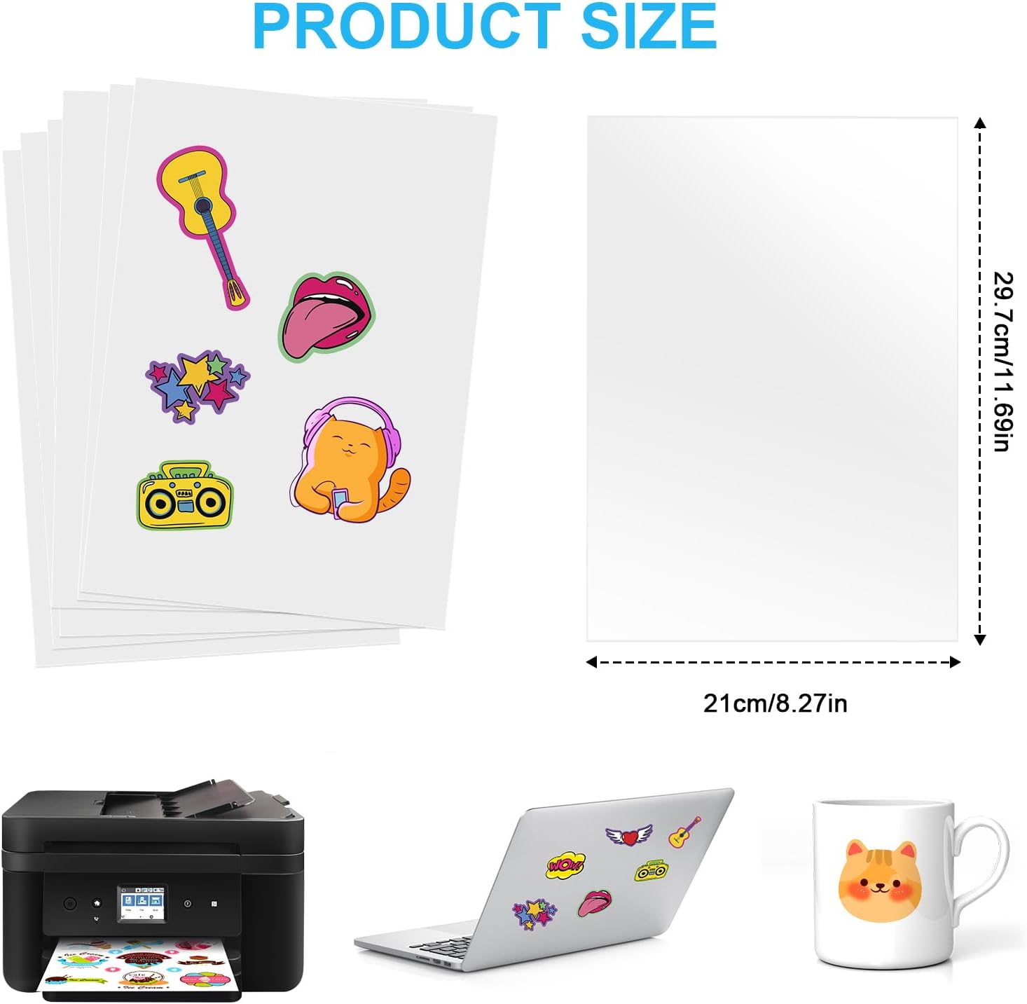 Thumbnail 2 de Nakutita 065 transparante vinyl stickerfolie A4, 20 vellen voor inkjet- en laserprinters