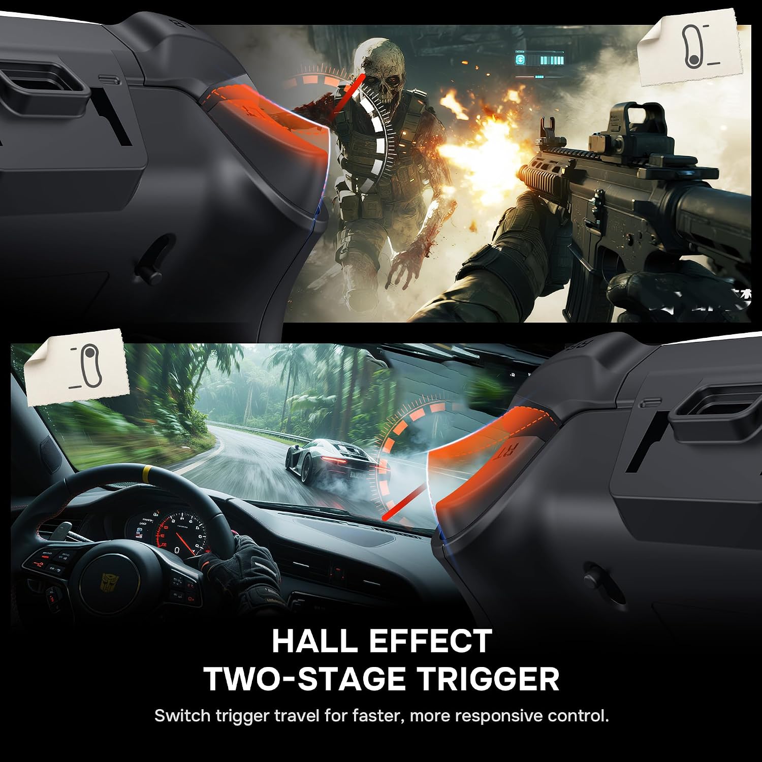 Detalle de Transformers GUSGUG7 Wireless Gaming Controller with Interactive Screen, Hall Effect and 1000Hz