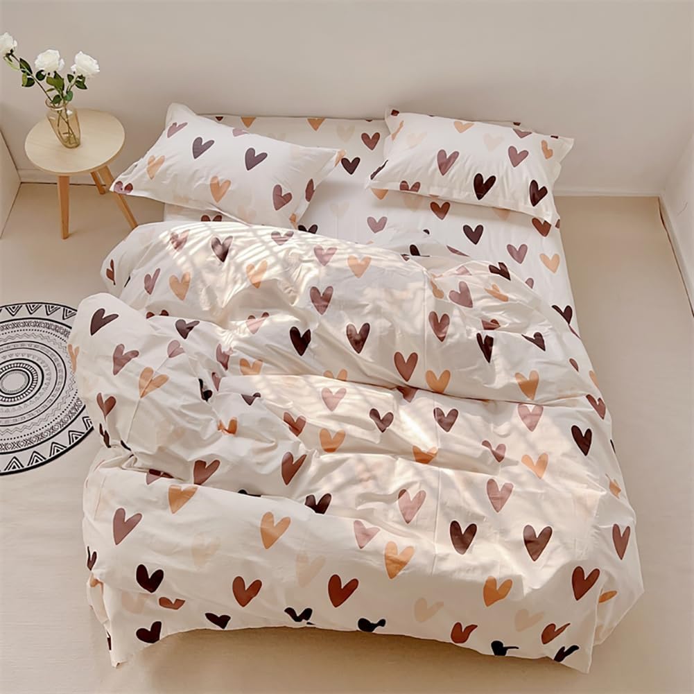 Thumbnail 6 de AShanlan Baumwoll-Bettwäsche-Set 200x200 mit Herzen, Reißverschluss, ÖkoTex – 1 Bettbezug & 2 Kissenbezüge (80x80)