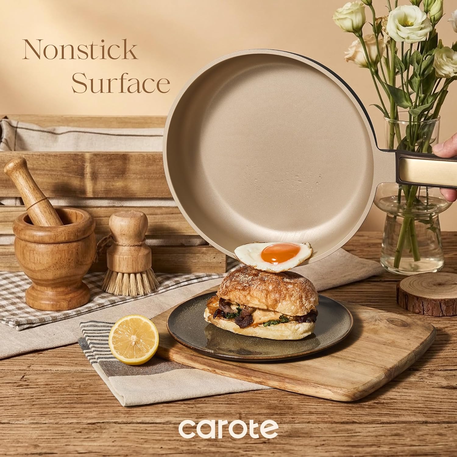 Thumbnail 4 de CAROTE Nonstick Pots and Pans Set (16-Piece) with Lids, Stay-Cool Handles, RV/Camping Cooking Kit