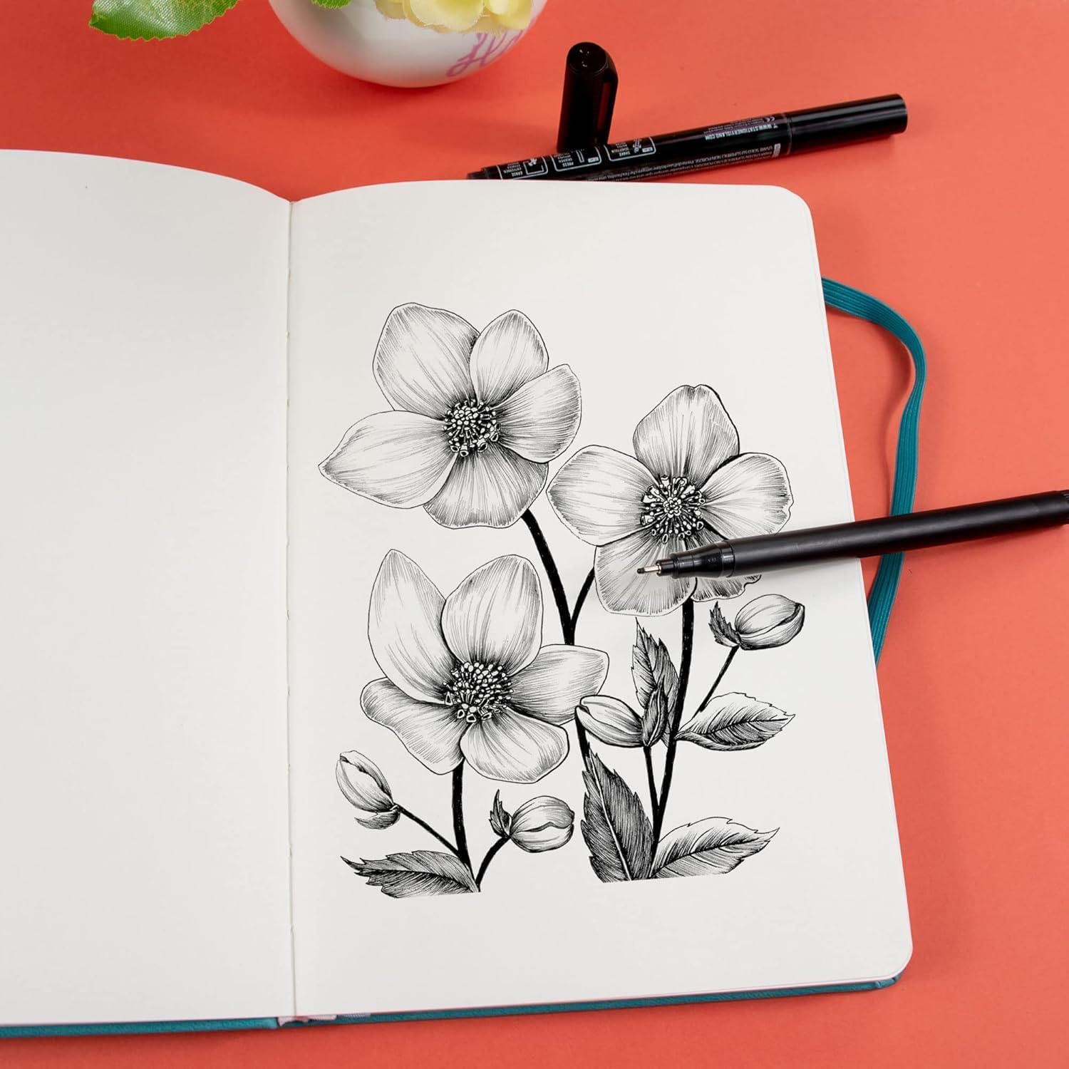 Detalle de STATIONERY ISLAND A5 Unlined Notebook: 180-Page Hardback Journal with 120gsm Premium Paper