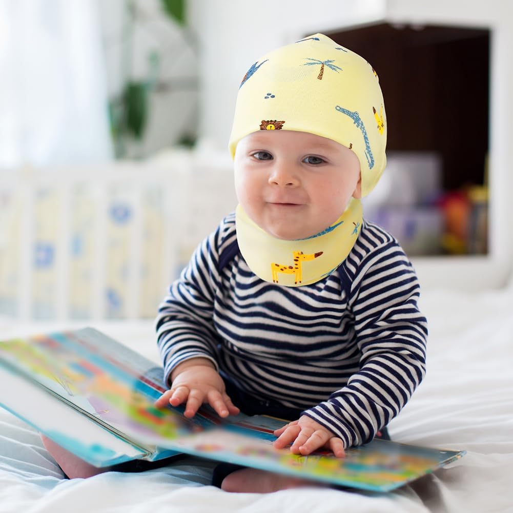 Thumbnail 6 de Set cappellino e guantini neonato Aolso in cotone anti-graffio, berretto doppiostrato 49–54 cm