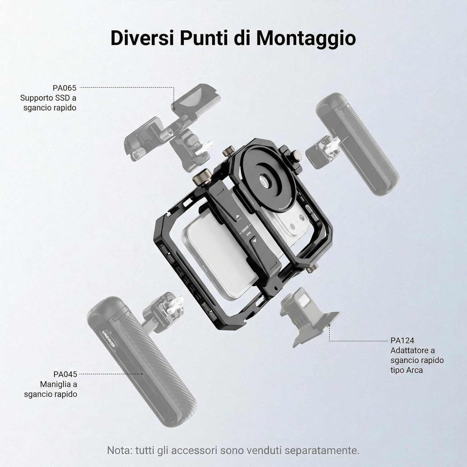 Detalle 2 de NEEWER stabilizzatore universale per gabbia del telefono con anello adattatore filtro (17–37 mm e 67 mm)