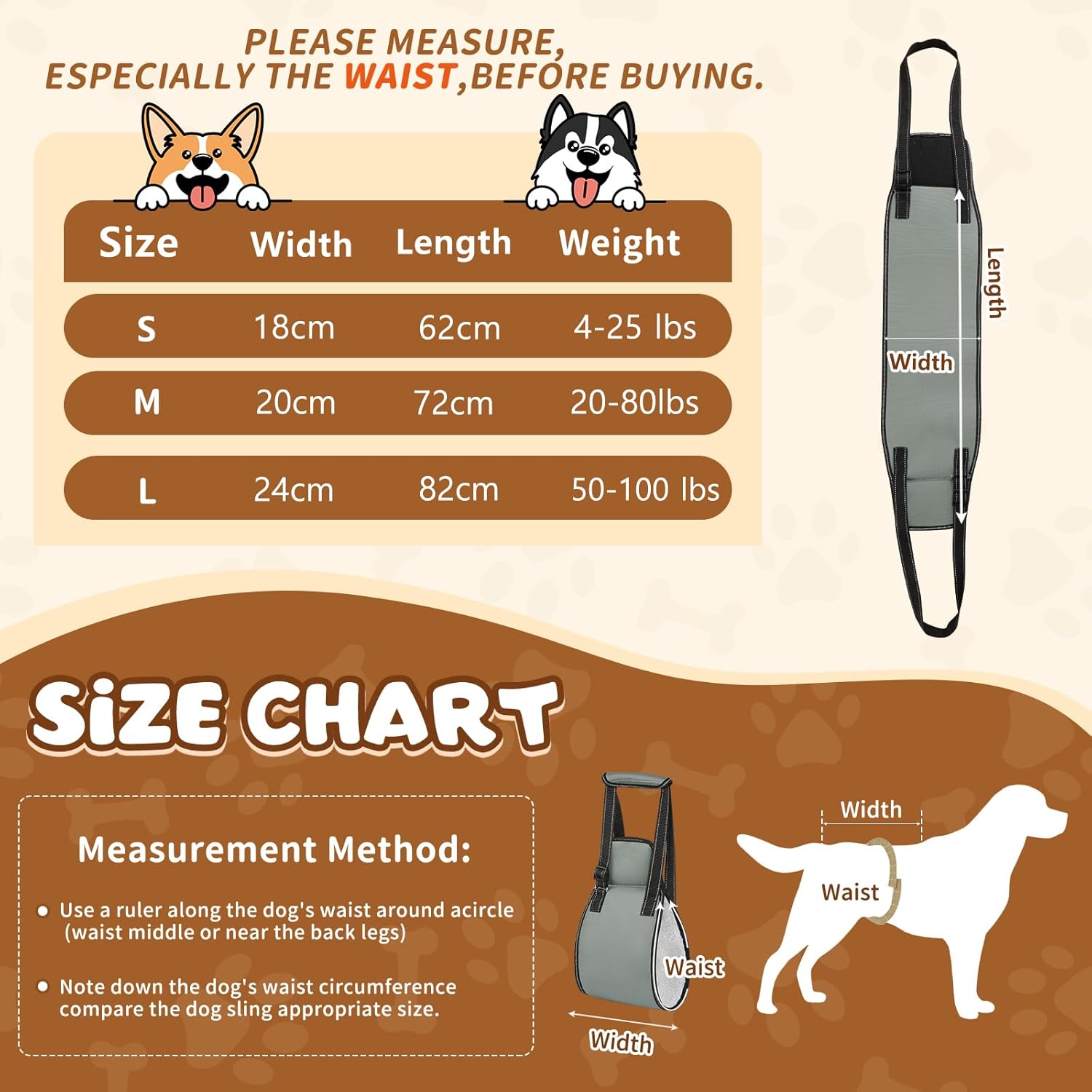 Detalle de Ohcozzy Dog Sling with Handle — Adjustable Hind Leg Lifting Harness