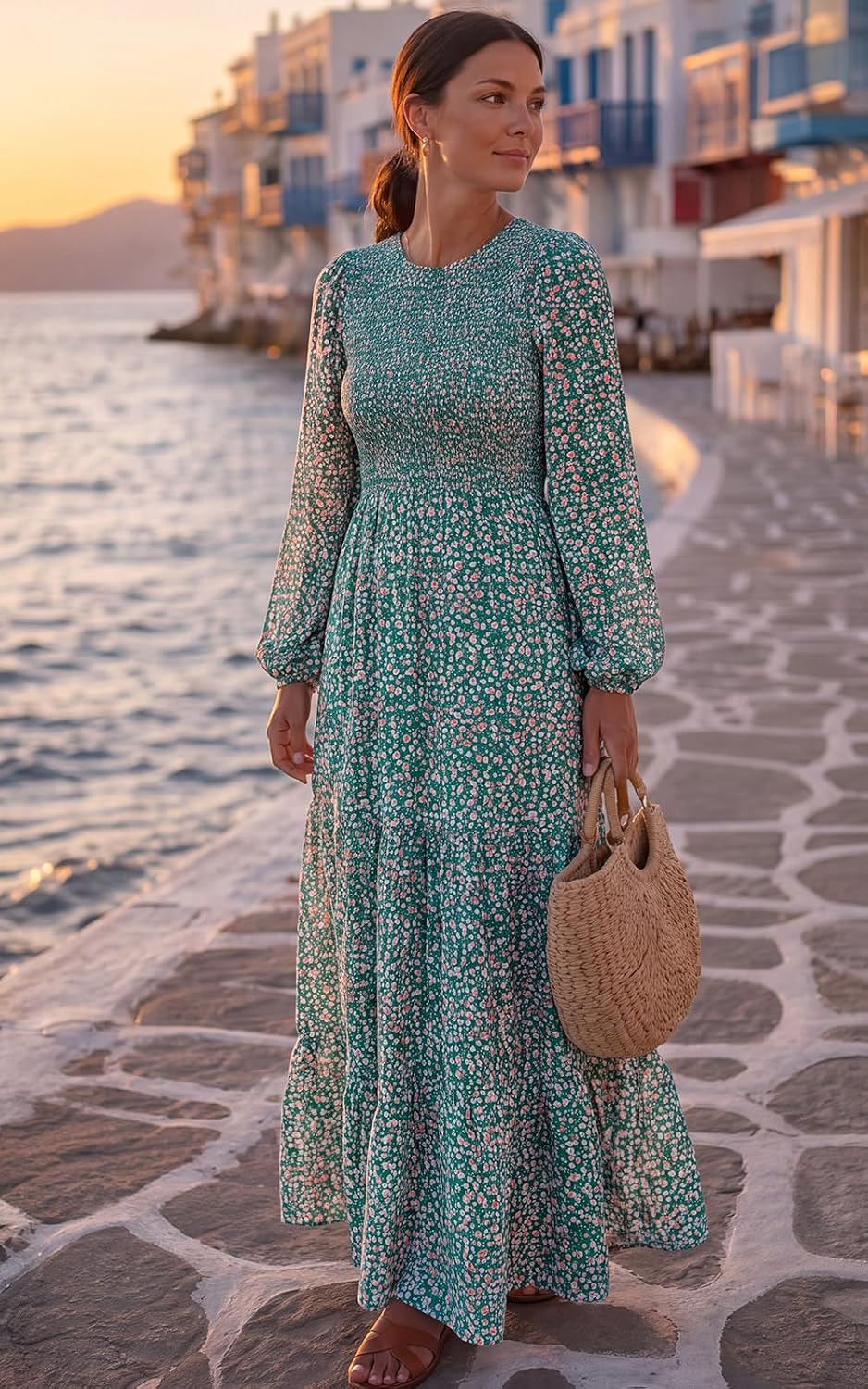 Detalle de PRETTYGARDEN Women's Floral Maxi Dress 2025