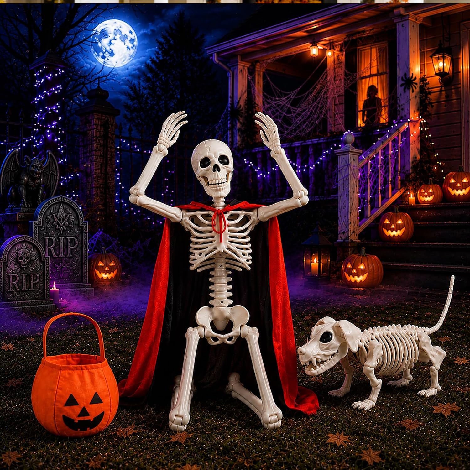 Detalle 2 de Halloween Skeleton Decoration, 3-Foot