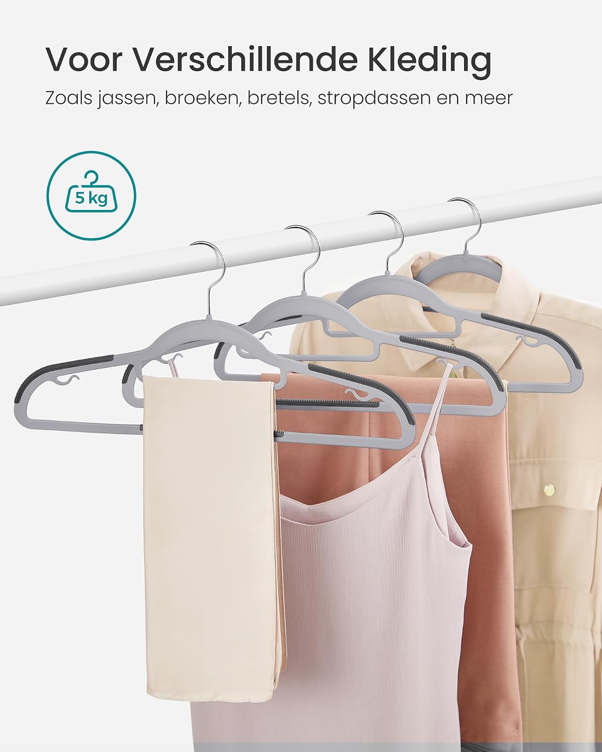 Thumbnail 6 de SONGMICS BREANNA Collection CRP20G50 kleerhangers, set van 50 met antislip