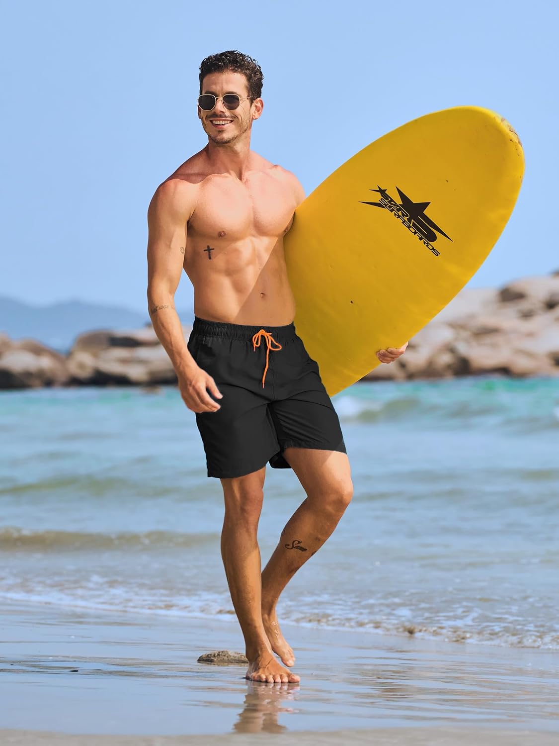 Detalle de TACVASEN swim shorts with quick dry, mesh lining