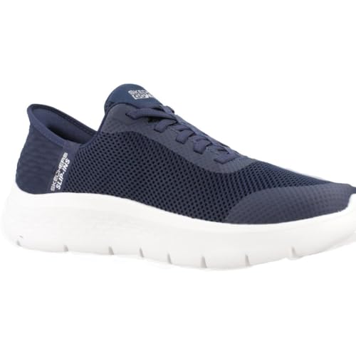 Detalle de Skechers Donna Go Walk Flex Grand Entry Trainers – Navy Textile/White Trim, 36 EU