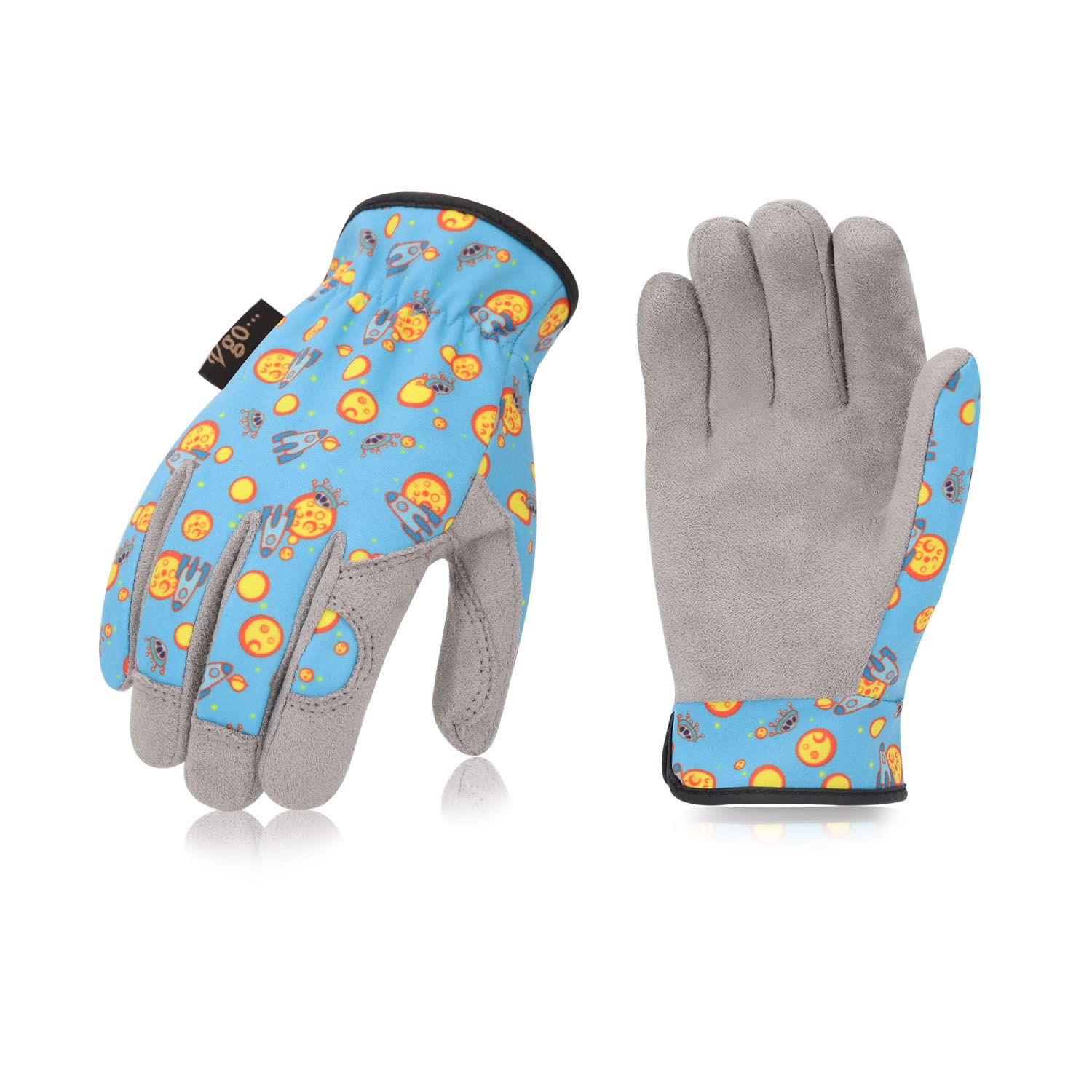 Thumbnail 6 de Vgo... Kids Garden Gloves in Leather Palm, No-slip, Child- sized Work Gloves for Gardening