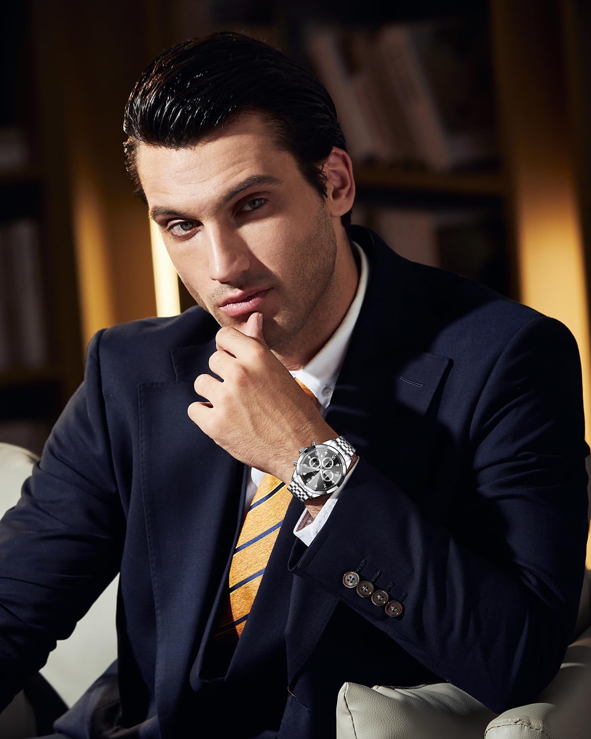 Thumbnail 1 de SAPPHERO Orologio da uomo Analogico Quarzo Cronografo 50M – Elegante e Sportivo in Acciaio