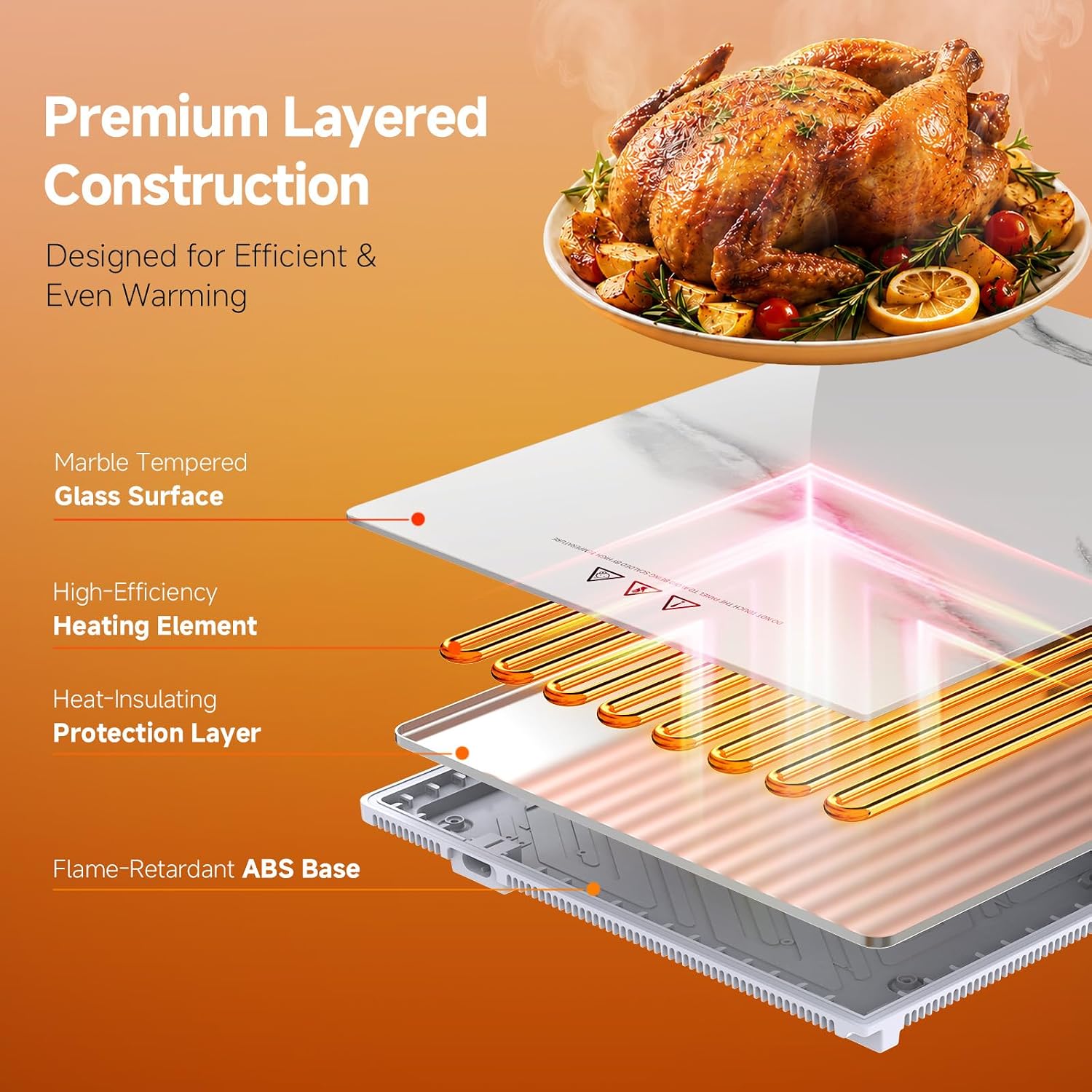 Thumbnail 6 de FEPPO HF-PJ03-4 Electric Warming Tray, 47" x 15" Modular Glass
