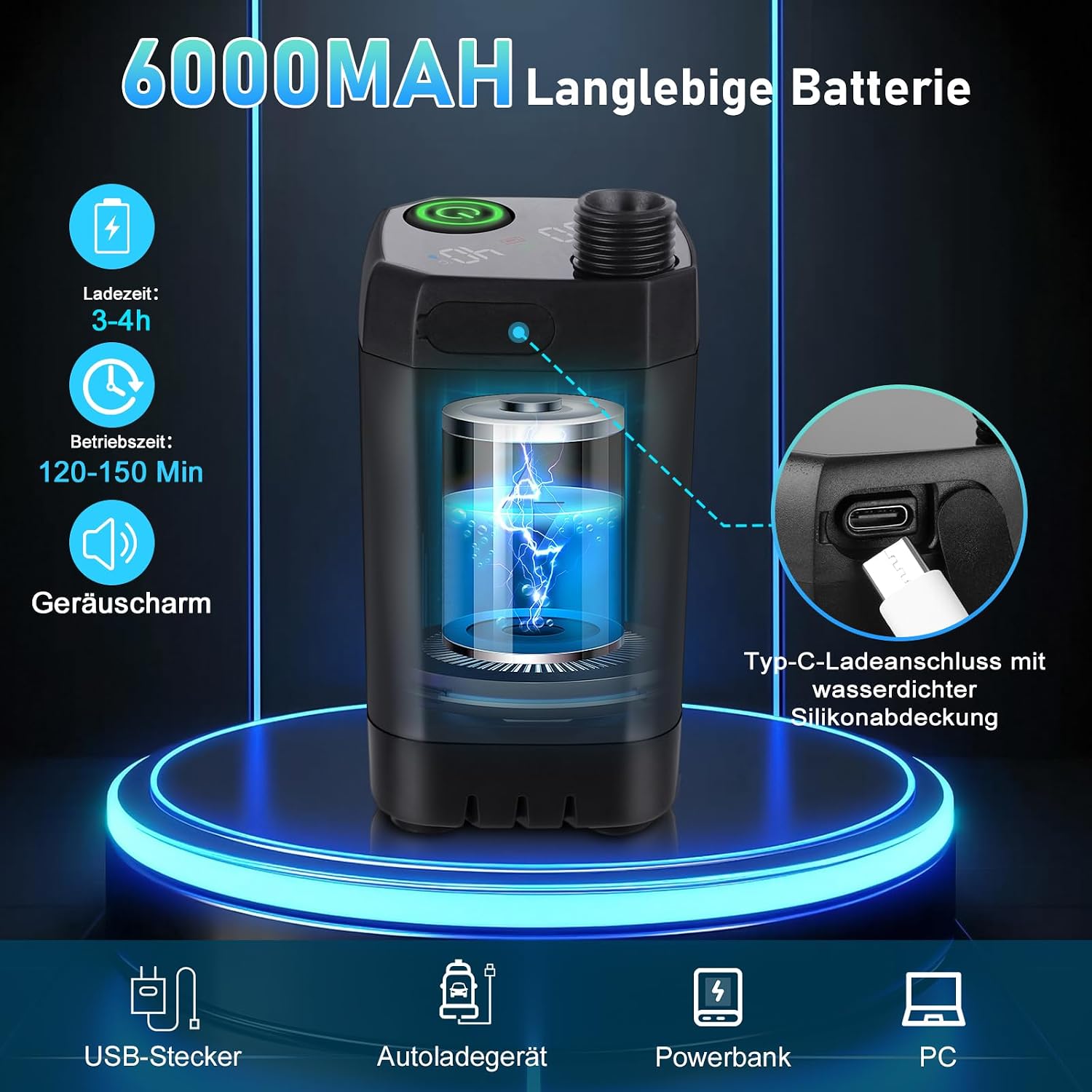Thumbnail 1 de Spopal Campingdusche Tragbare – 20L Klappbarer Eimer, 6000mAh Akku, 4Duschmodi, IPX7 Outdoor-Dusche