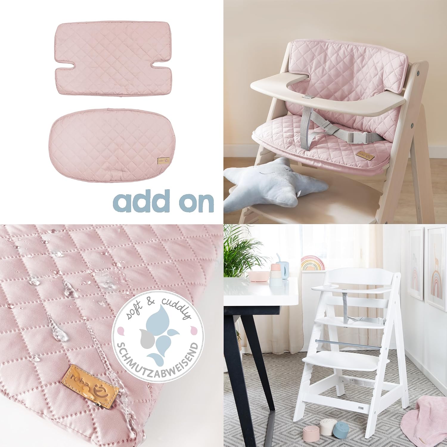Detalle 1 de roba Style 318052V229 kinderstoelkussen, roze, waterdicht en tweedelig
