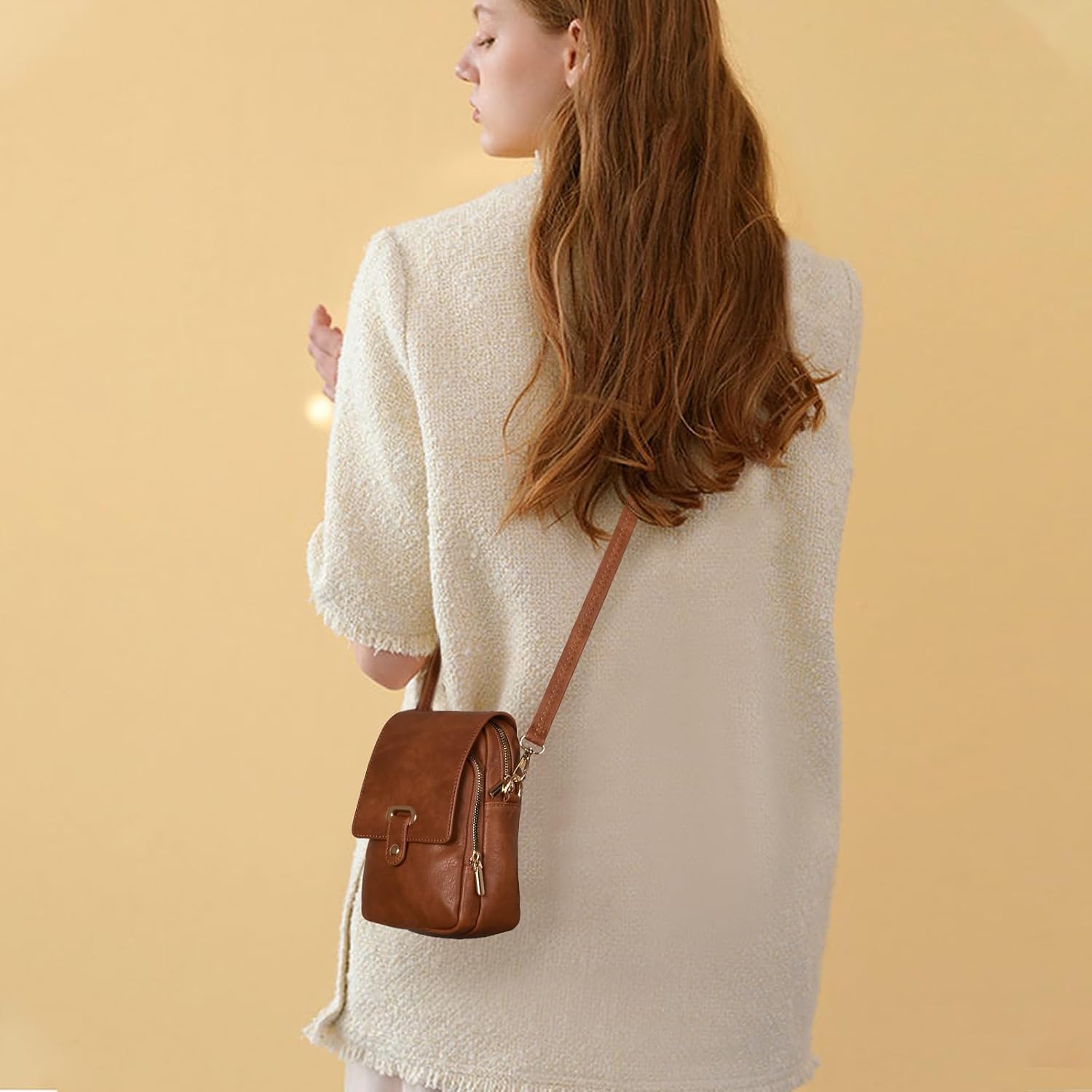 Thumbnail 1 de Leathario Cross Body Bag Women: Vegan Leather Phone Bag in Small Cross-Body Style