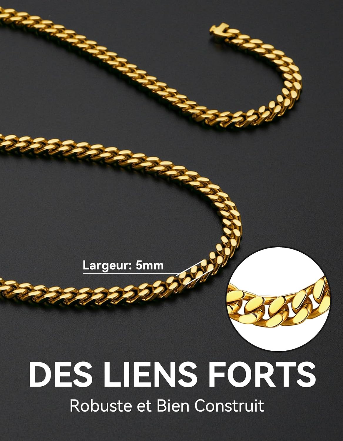 Thumbnail 6 de ChainsHouse Collier Chaine Homme 46 cm