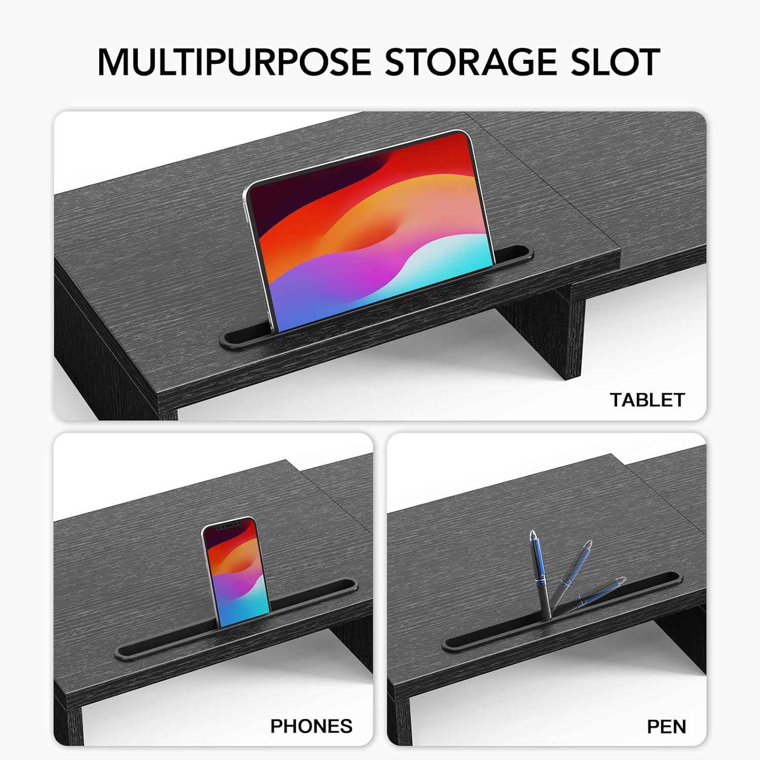 Thumbnail 4 de HUANUO Dual Monitor Stand Riser – Adjustable Desk Monitor Stand for Two Screens